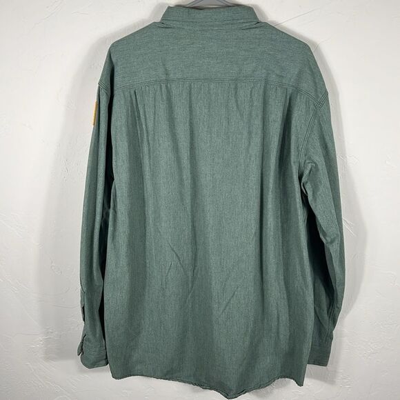 🔥🔥 TYNDALE FR Thick Heavy LS Button Down Shirt - Green - XL Reg - PERFECT - Picture 10 of 11